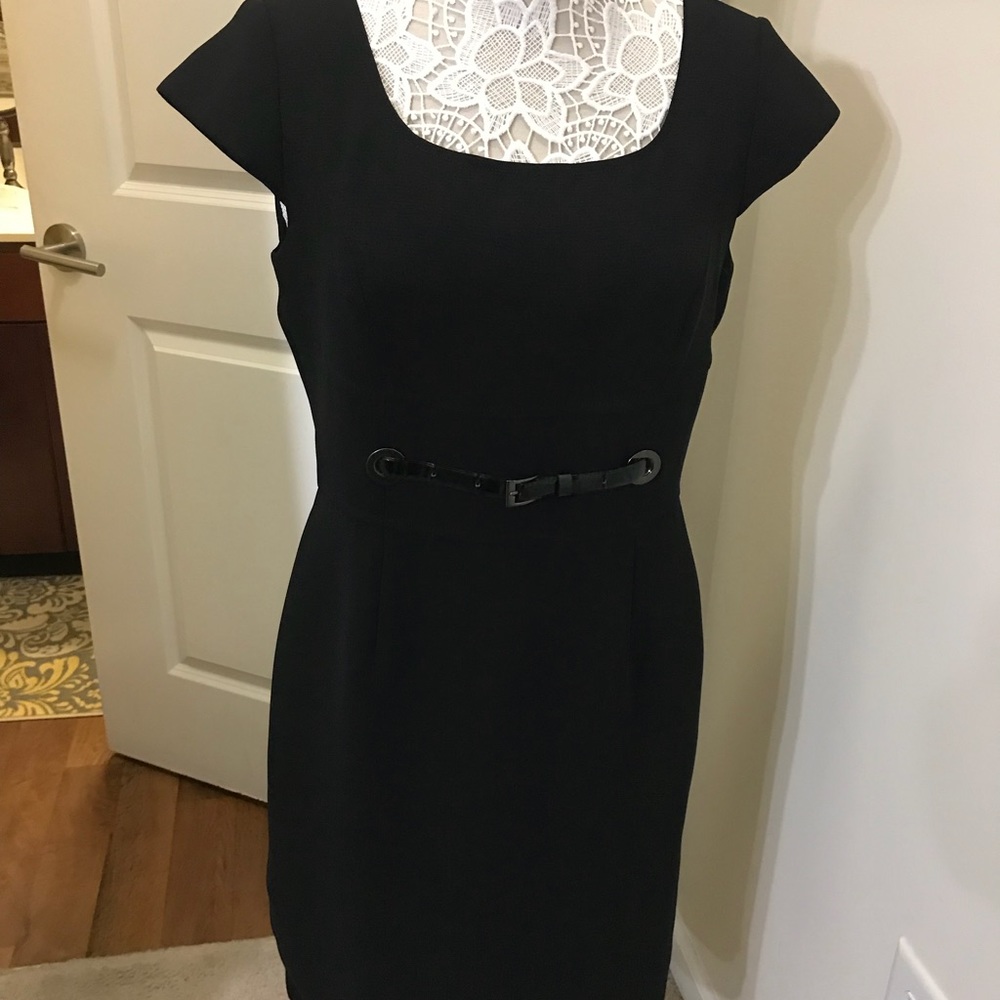 Black Dress with Belt Detail in Front